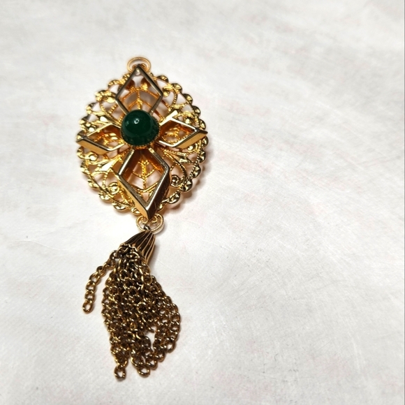 Sarah Coventry Glass Gold Toned Brooch - Picture 1 of 3